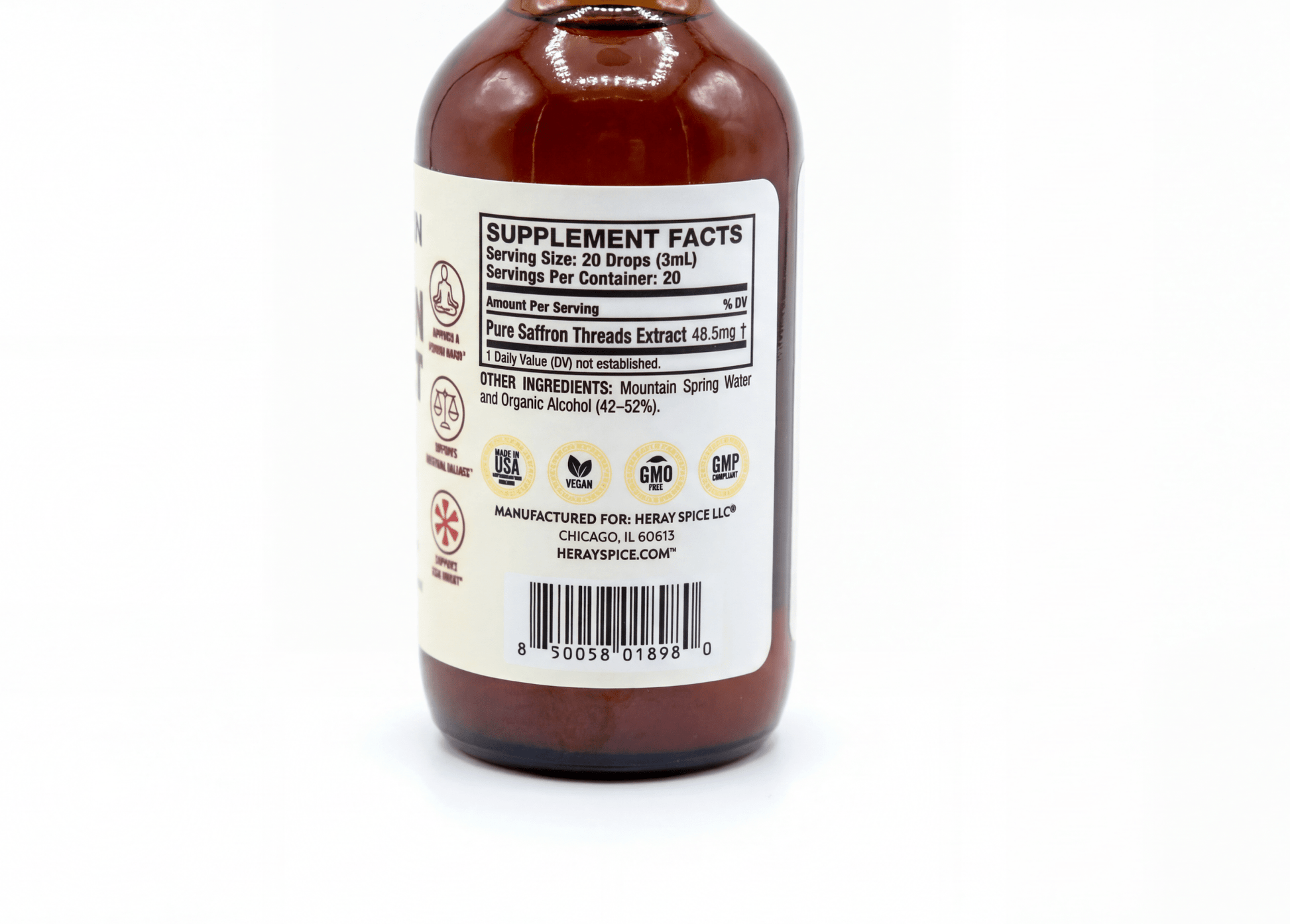 Premium Saffron Extract Tincture (Made With Pure Heray Saffron Threads) - Vegan America