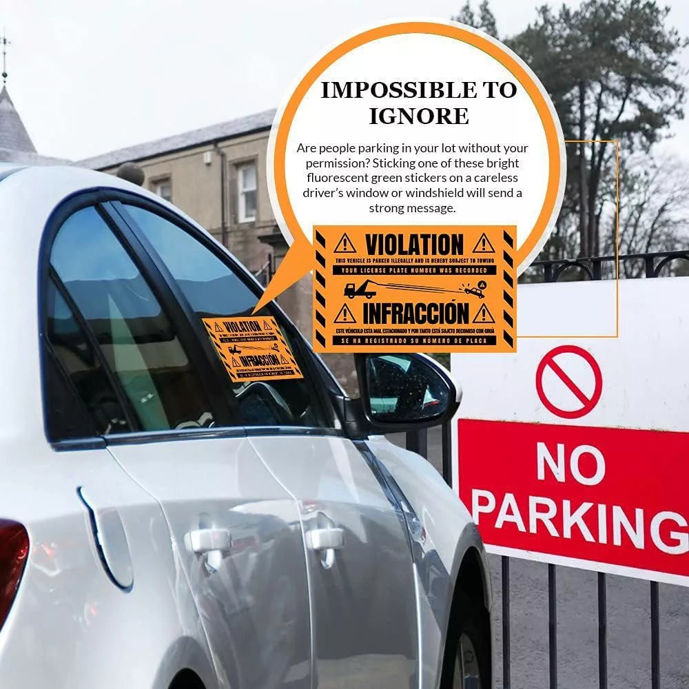 "Violation" Orange Very Hard to Remove Parking Stickers - Vegan America