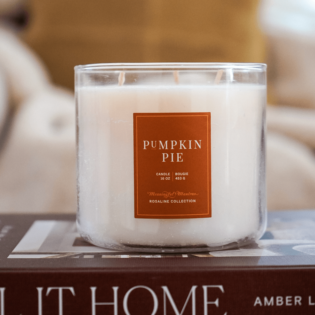 3 - Wick Pumpkin Pie Natural Candle 16oz Rosaline Collection - Vegan America
