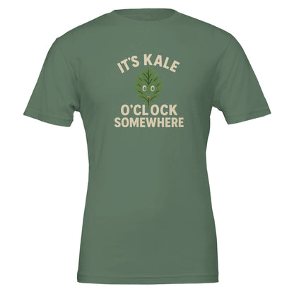Funny Vegan Premium Tshirt - It's Kale O'clock Somewhere - Vegan America