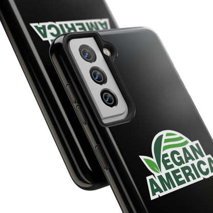 Vegan America Tough Phone Case — Green Leaf Vegan Pride Protective Cover - Vegan America