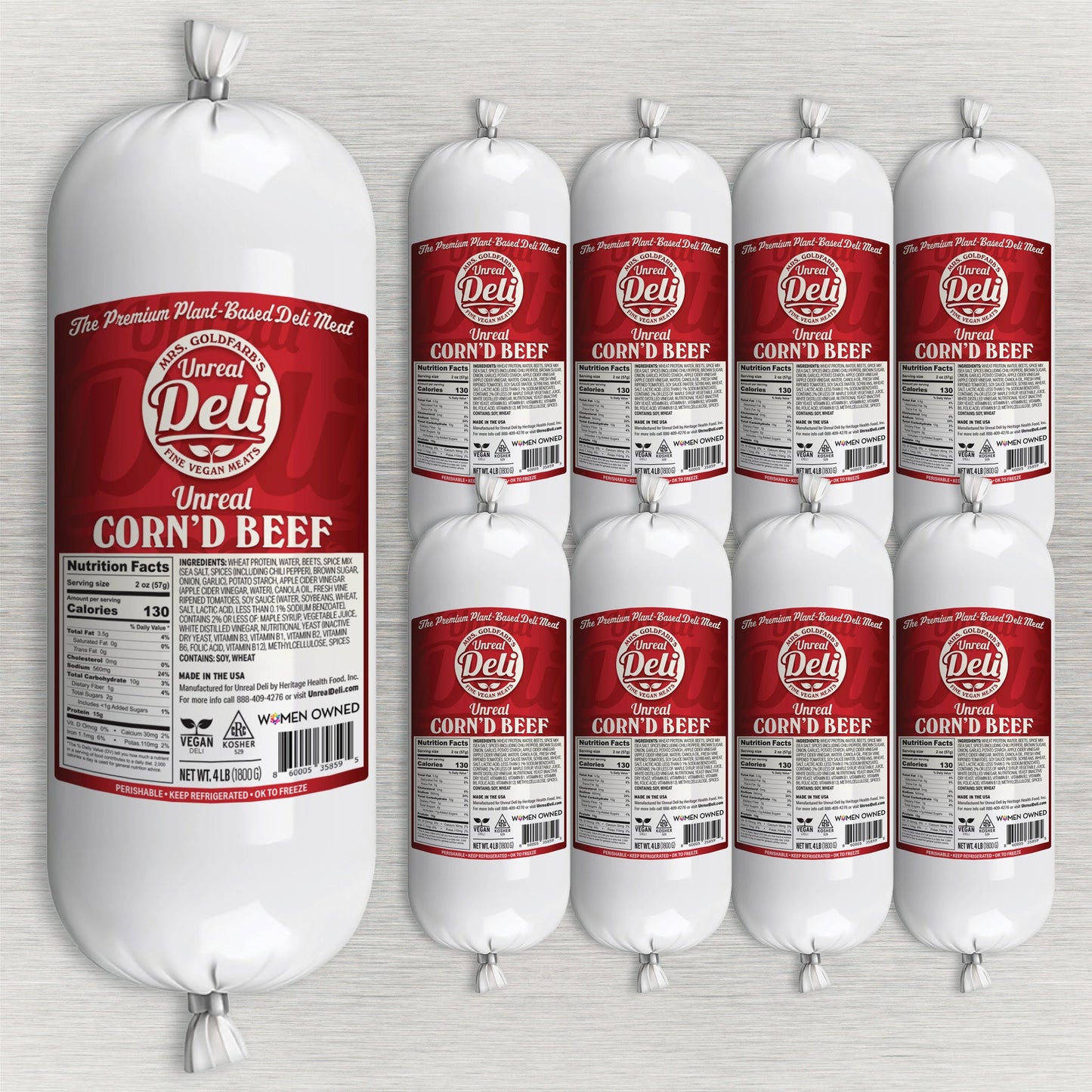 The Deli Maven Corn'd Beef - 32 lbs Unsliced - Vegan America