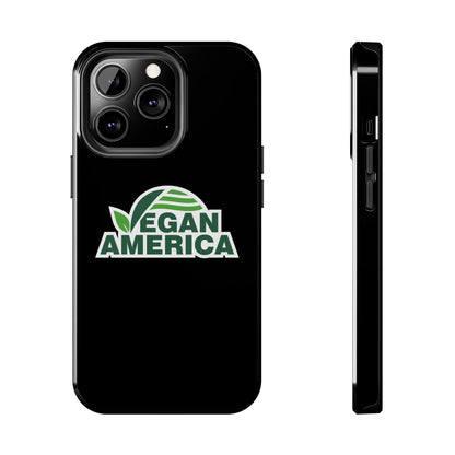 Vegan America Tough Phone Case — Green Leaf Vegan Pride Protective Cover - Vegan America