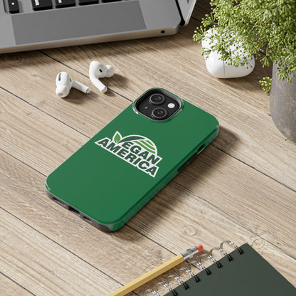 Vegan America Tough Phone Case — Green Protective Vegan Pride Cover - Vegan America