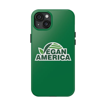 Vegan America Tough Phone Case — Green Protective Vegan Pride Cover - Vegan America