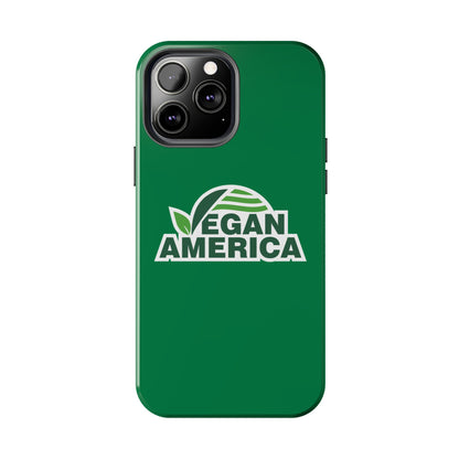 Vegan America Tough Phone Case — Green Protective Vegan Pride Cover - Vegan America