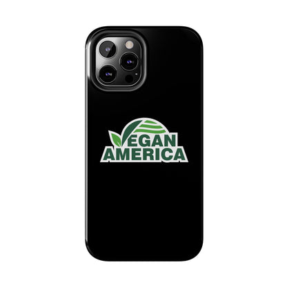 Vegan America Tough Phone Case — Green Leaf Vegan Pride Protective Cover - Vegan America