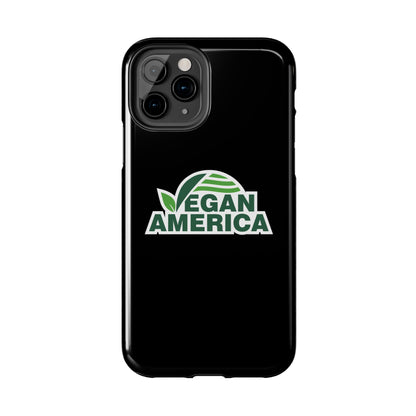 Vegan America Tough Phone Case — Green Leaf Vegan Pride Protective Cover - Vegan America
