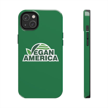 Vegan America Tough Phone Case — Green Protective Vegan Pride Cover - Vegan America