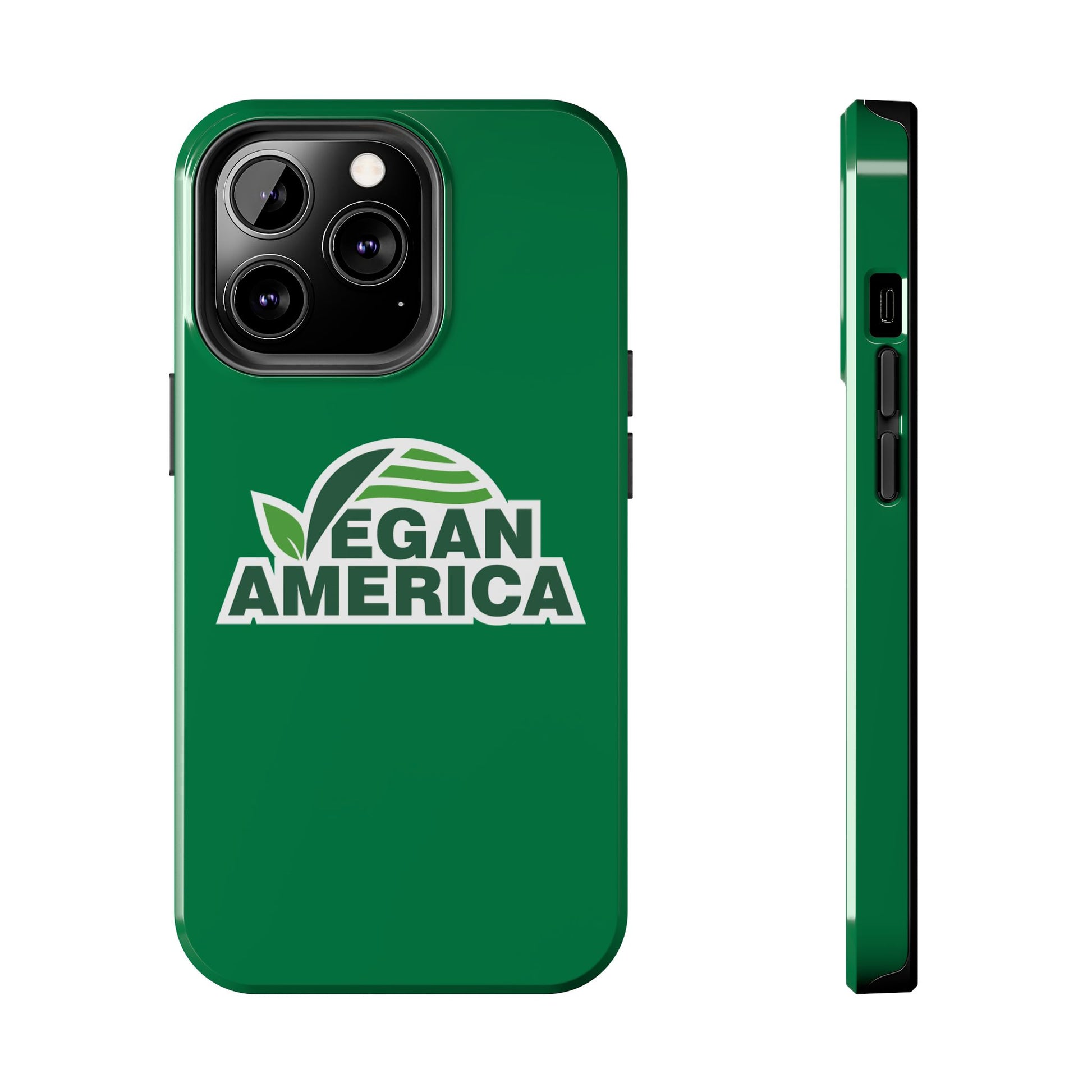 Vegan America Tough Phone Case — Green Protective Vegan Pride Cover - Vegan America