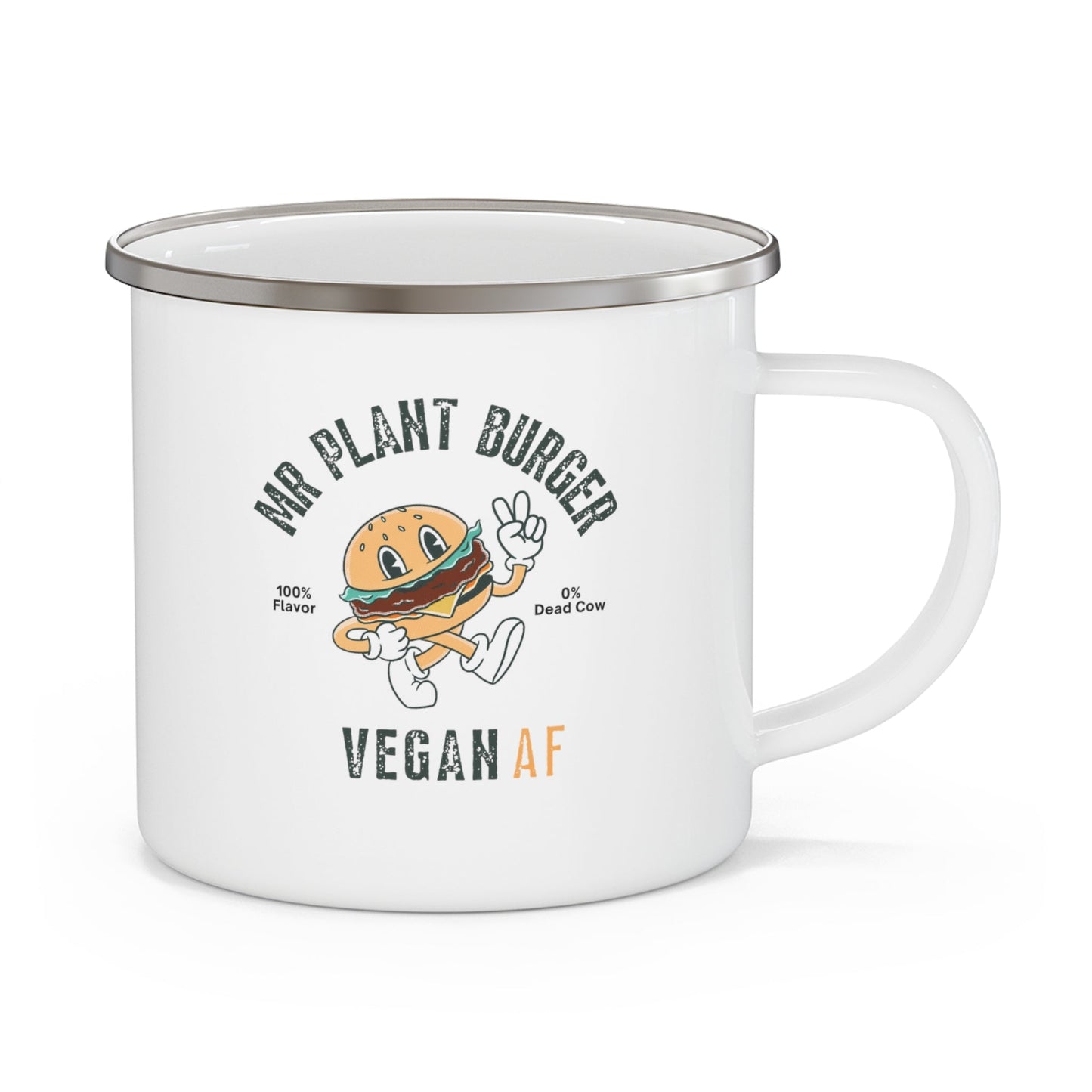 Mr Plant Burger Enamel Mug - Vegan America