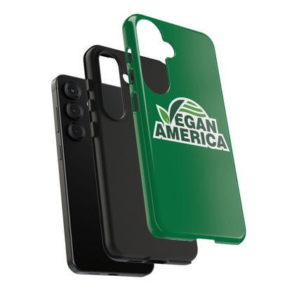 Vegan America Tough Phone Case — Green Protective Vegan Pride Cover - Vegan America