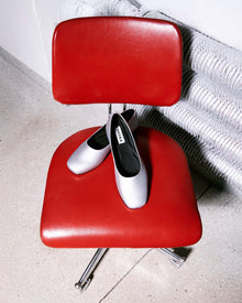 Silver Diana Pumps ballerinas with a square - cut shape - Vegan America