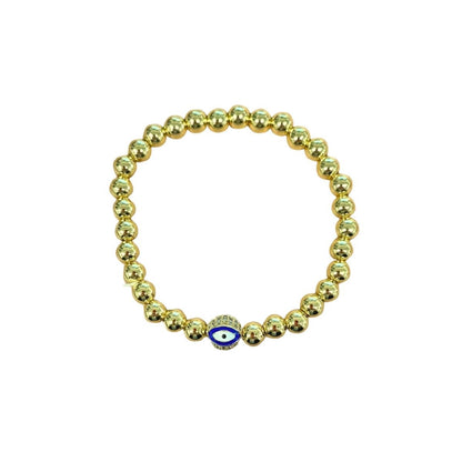 Evil Eye Golden Ball Charm Bracelet - Vegan America