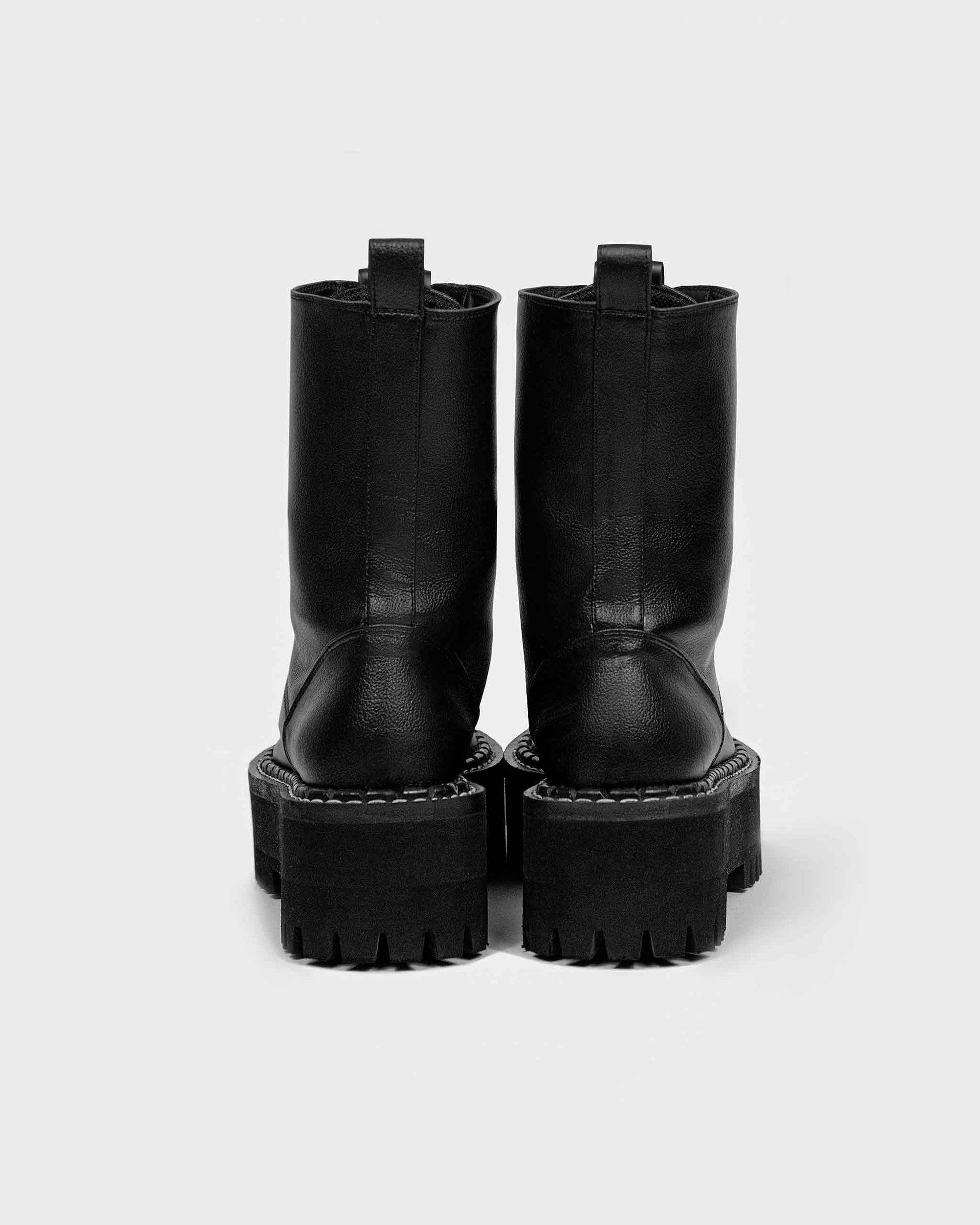 Worker Monster Black Vegea grape leather boots - Vegan America