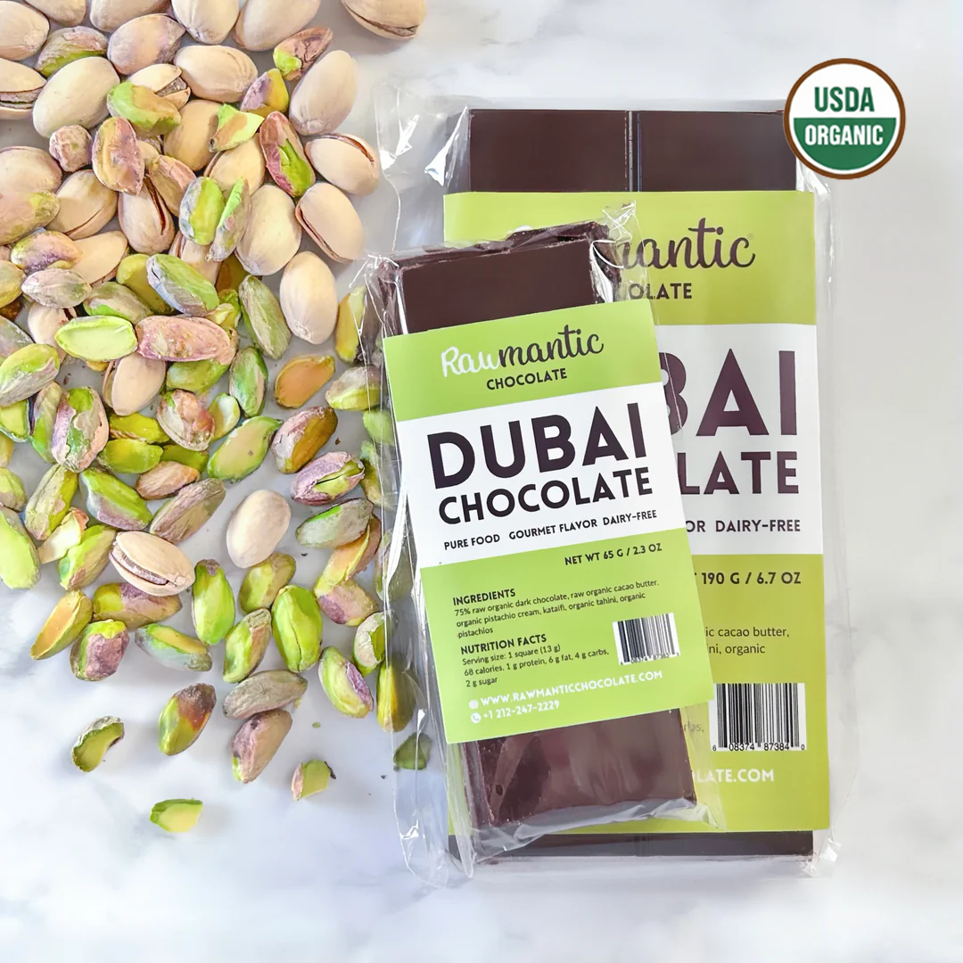 Dubai Chocolate knafeh Pistachio Chocolate Bar. 2.3oz/90g - Vegan America