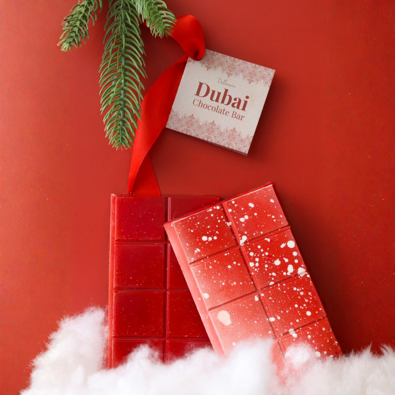 Vegan Dubai Knafeh Pistachio Chocolate Bar - 'Ruby Dunes' Holiday Edition