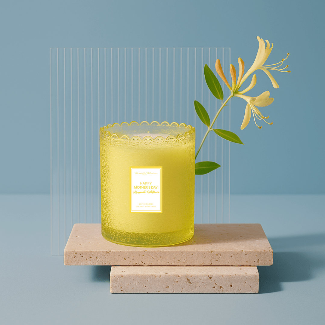 Happy Mother's Day! Honeysuckle Wildflowers Natural Candle 8oz Kaia Collection - Vegan America