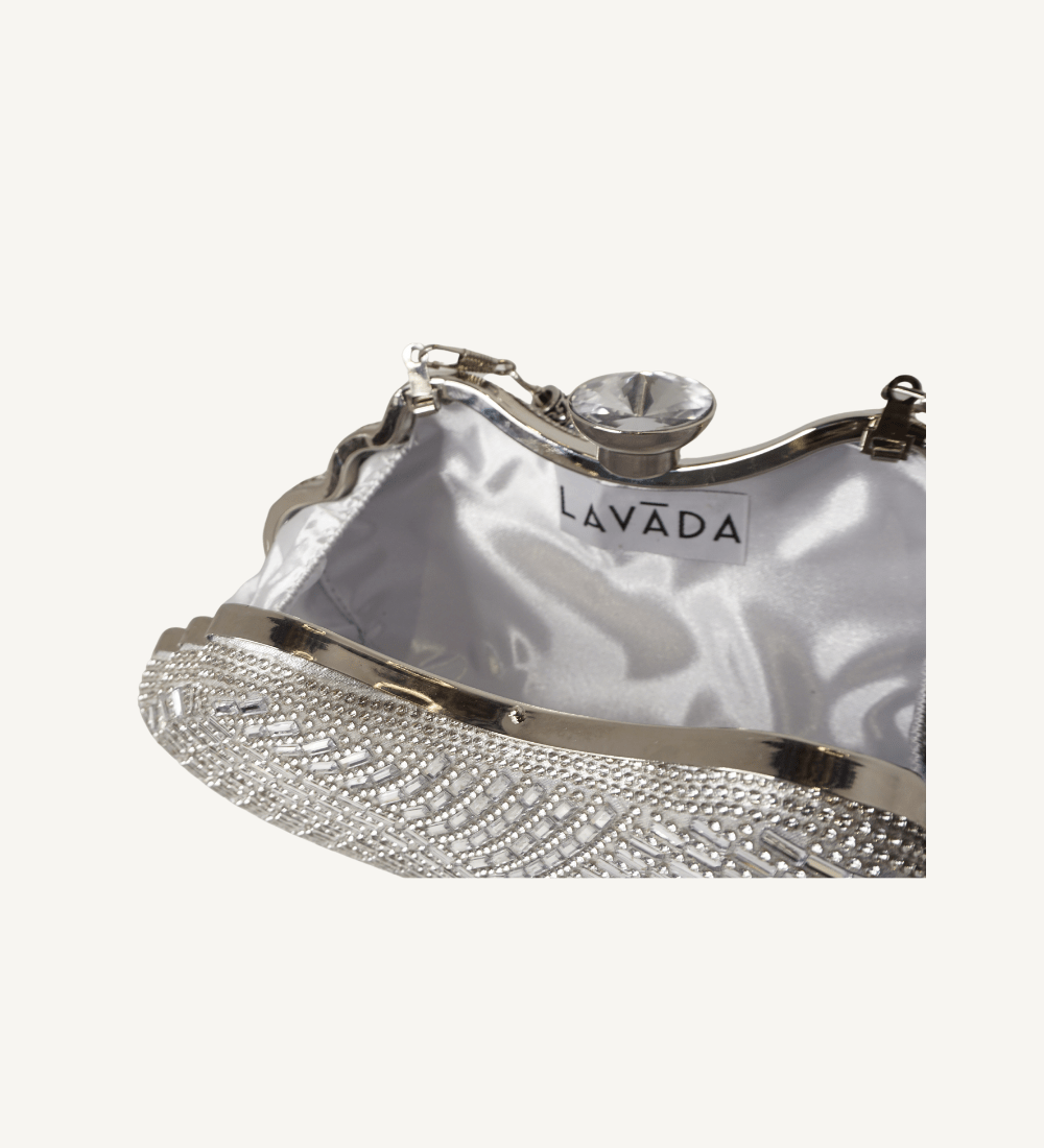 Something Borrowed, Something Blue Heart Shaped Crystal Evening Bag - Vegan America