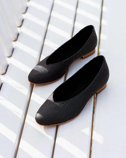 Pumps Black Pina ballerinas made of Pinatex - outlet - Vegan America