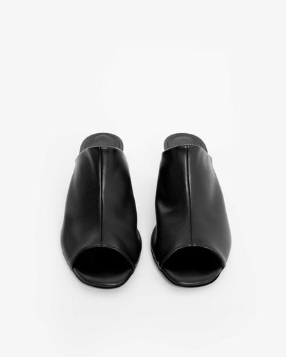 Uptown Black Nopal cactus leather sandals - Vegan America