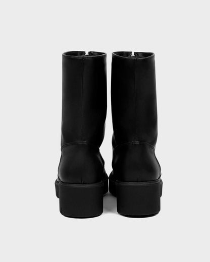 Cyber Boots Black cactus leather ankle boots - Vegan America