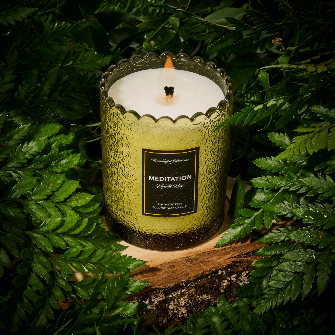 Meditation Moonlit Moss Natural Candle 8oz Kaia Collection - Vegan America