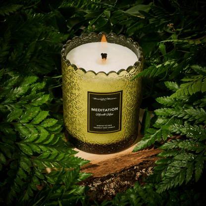 Meditation Moonlit Moss Natural Candle 8oz Kaia Collection - Vegan America