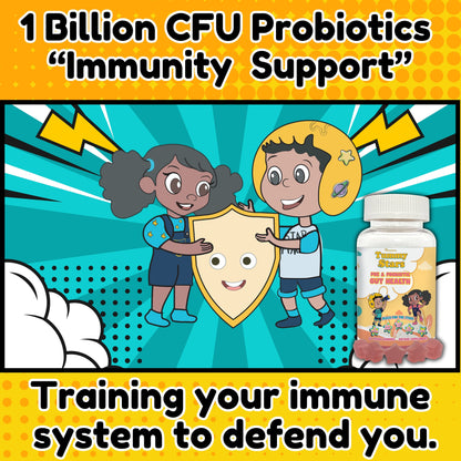 Tummy Stars Kids Prebiotic & Probiotic Gummies + Fiber – Gut Health & Digestion Support for Kids | Promotes Regularity, Detox Support & Mood Support | Vegan, 60 Count