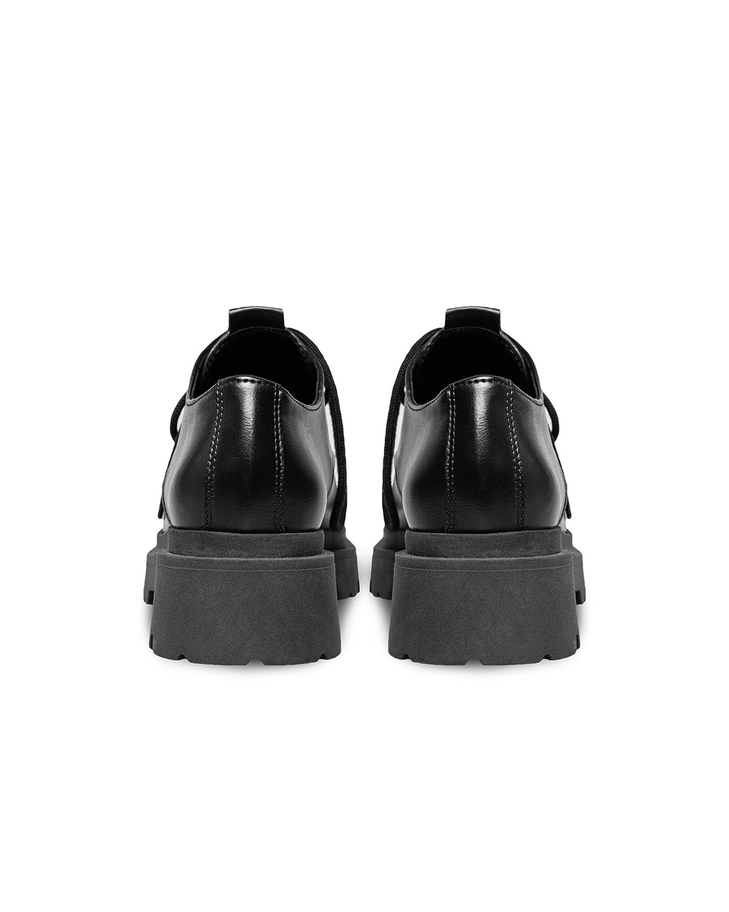 Sienna Squared Derbs Black made of Vegea grape leather - Vegan America