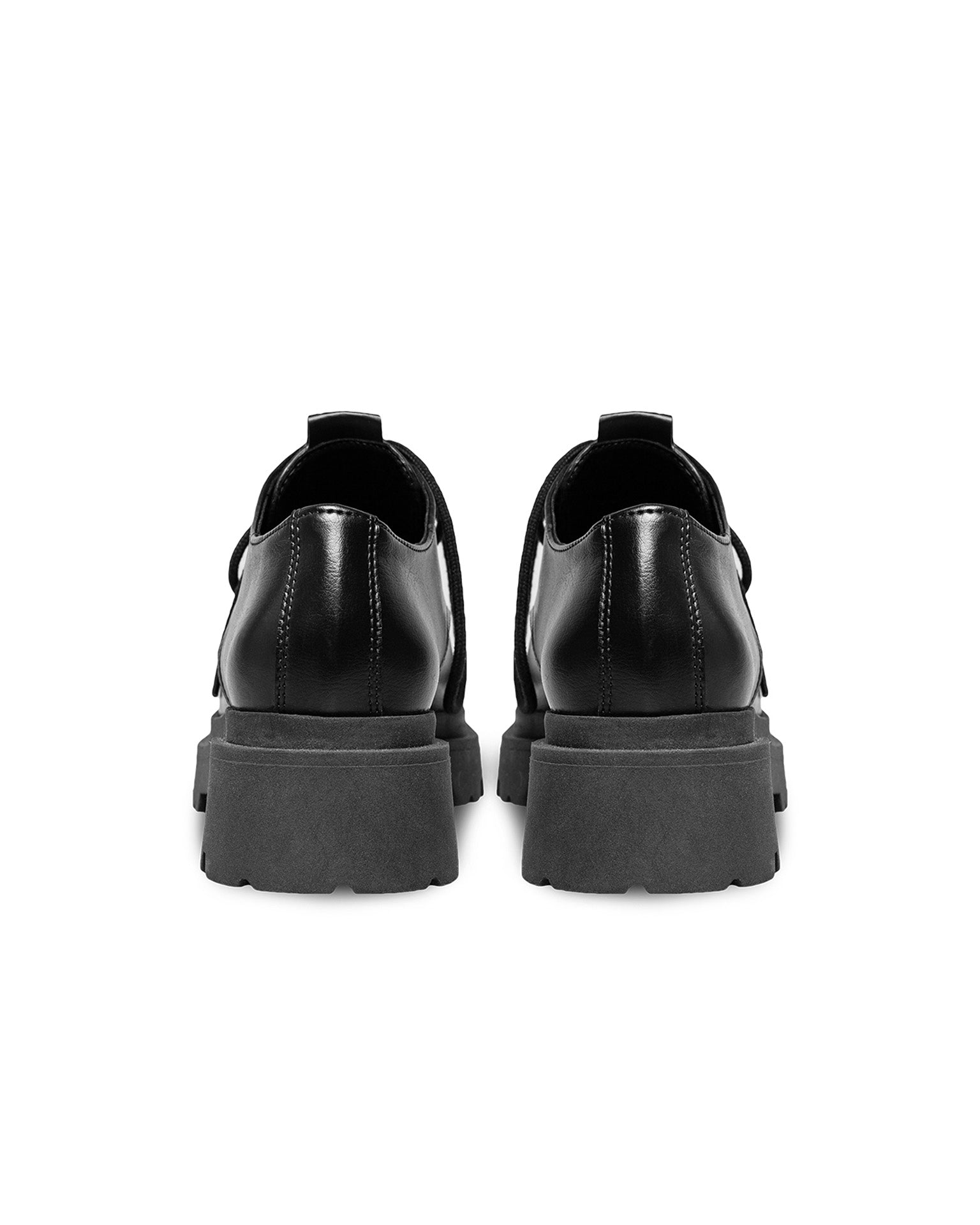 Sienna Squared Derbs Black made of Vegea grape leather - Vegan America