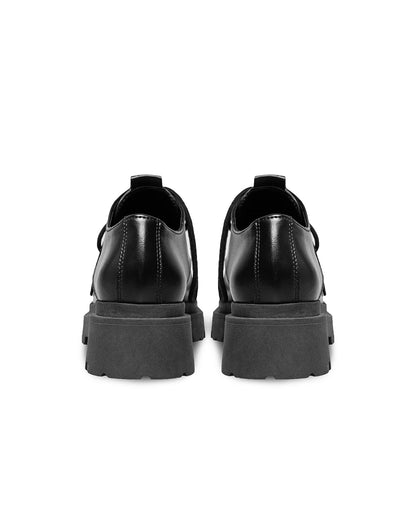 Sienna Squared Derbs Black made of Vegea grape leather - Vegan America