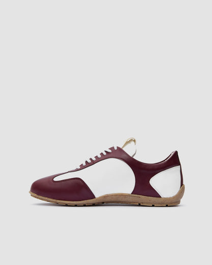 Racer Sneakers Burgundy White - Vegan America