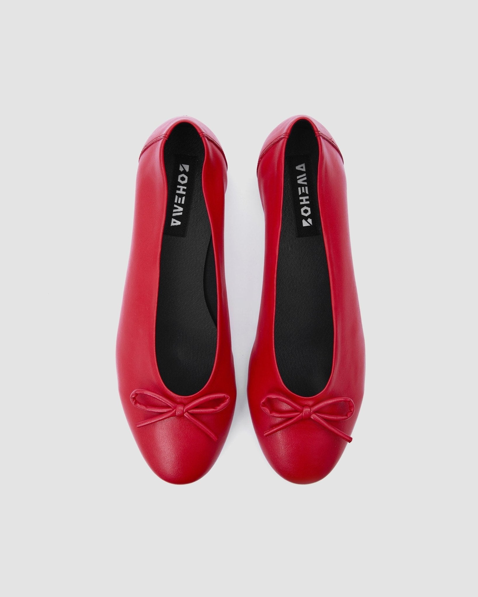 Mossy Pumps Red ballet flats with a bow - Vegan America