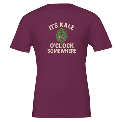 Funny Vegan Premium Tshirt - It's Kale O'clock Somewhere - Vegan America