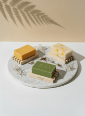 Turmeric, Neem and Saffron Soaps with Soap Dish - Vegan America