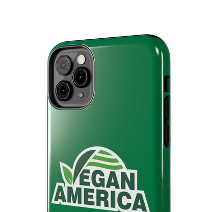 Vegan America Tough Phone Case — Green Protective Vegan Pride Cover - Vegan America