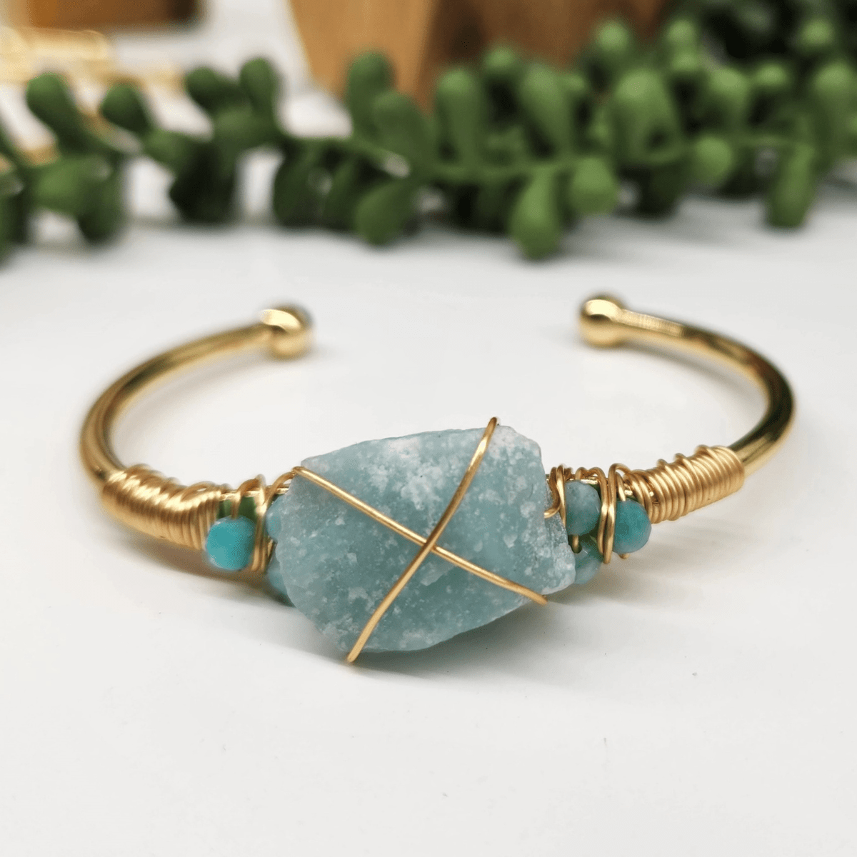 Gemstone Wire - Wrapped Bracelet - Vegan America
