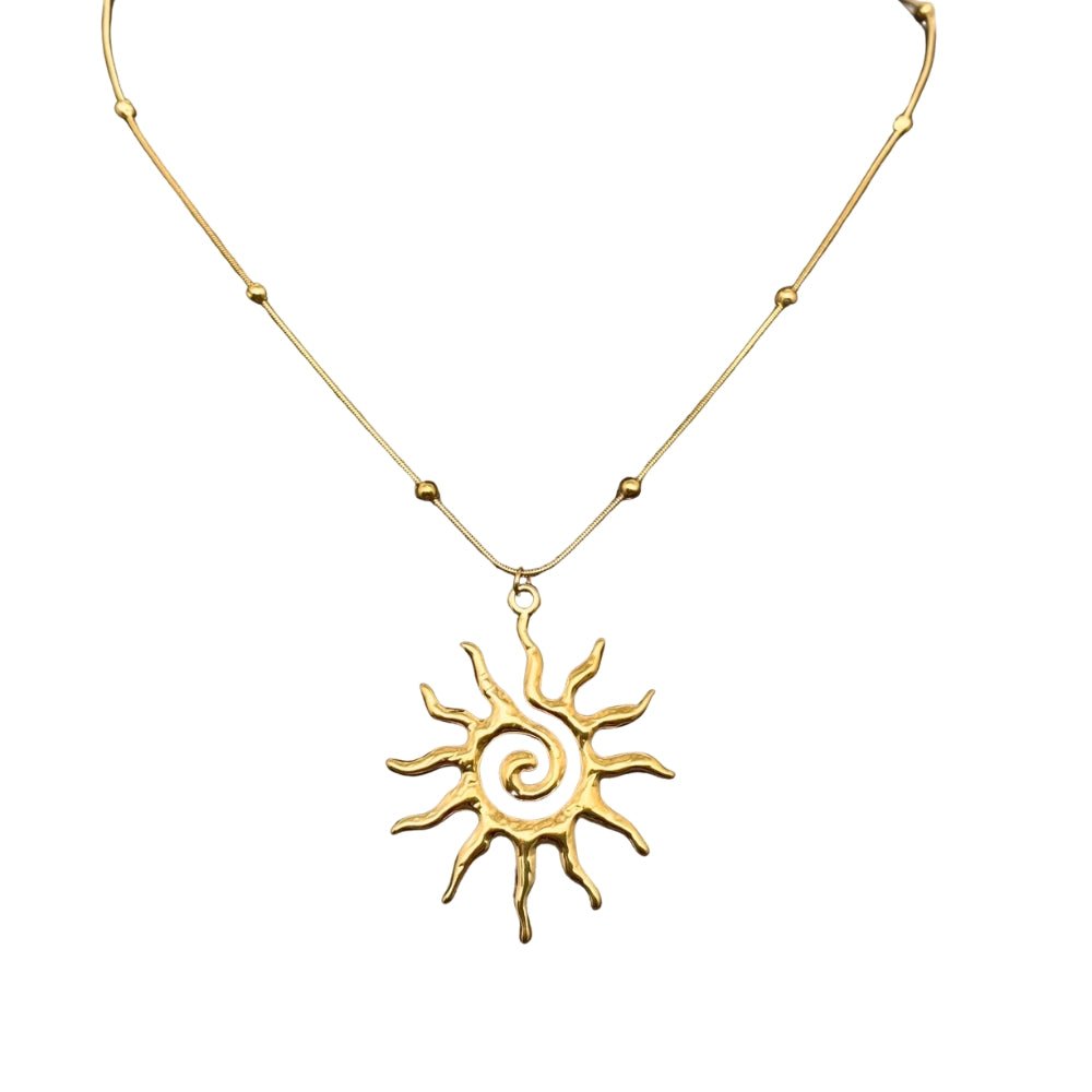 Vortex Sun Pendant Necklace - Vegan America