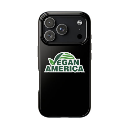 Vegan America Tough Phone Case — Green Leaf Vegan Pride Protective Cover - Vegan America
