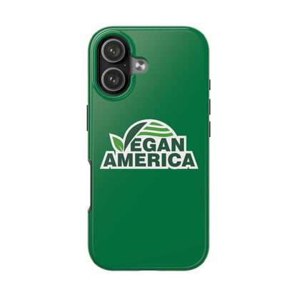 Vegan America Tough Phone Case — Green Protective Vegan Pride Cover - Vegan America