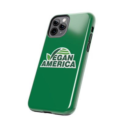 Vegan America Tough Phone Case — Green Protective Vegan Pride Cover - Vegan America