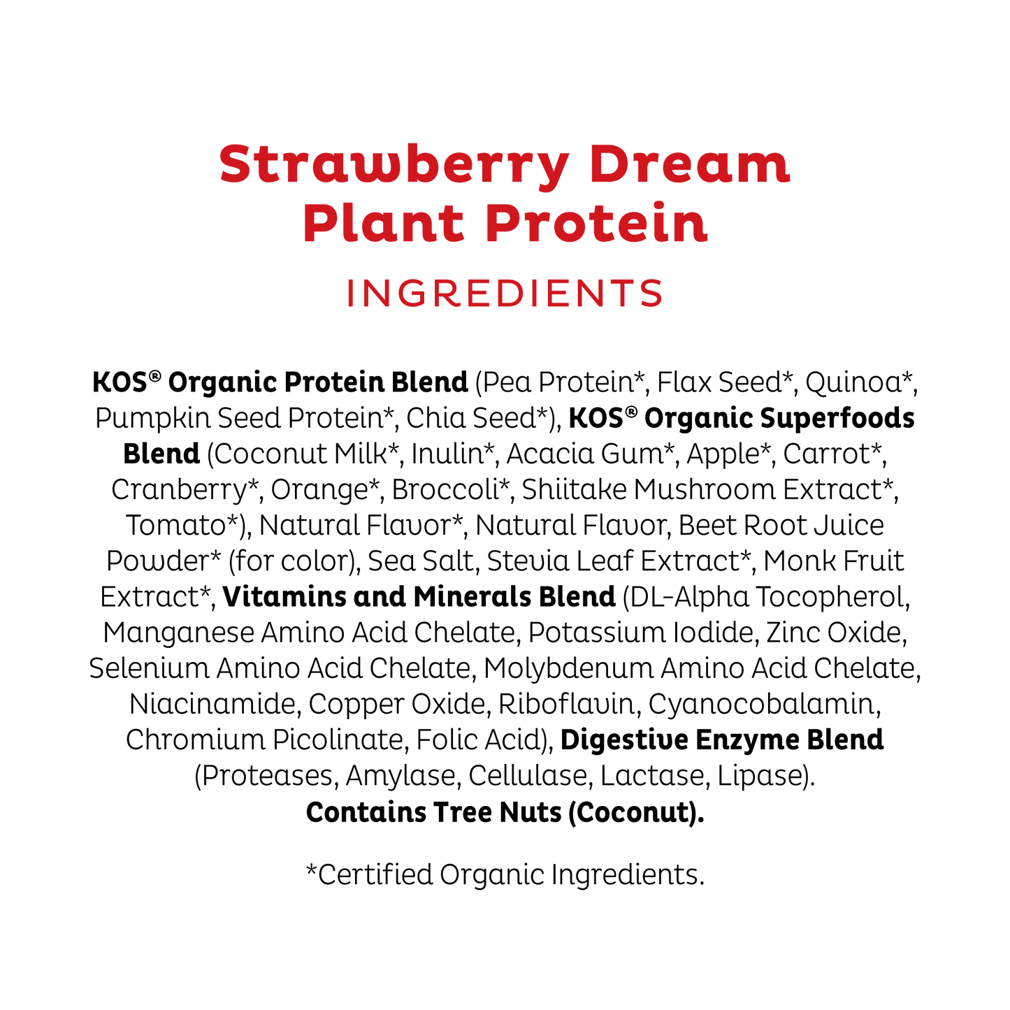 Organic Plant Protein, Strawberries & Cream, Single Serving