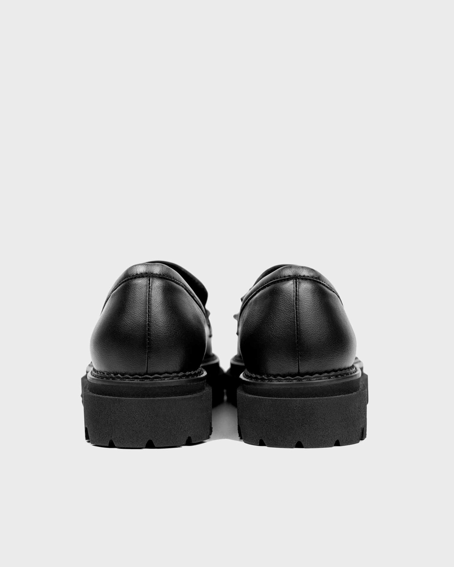 Chunky Loafers Black Grape Leather Loafers - Vegan America