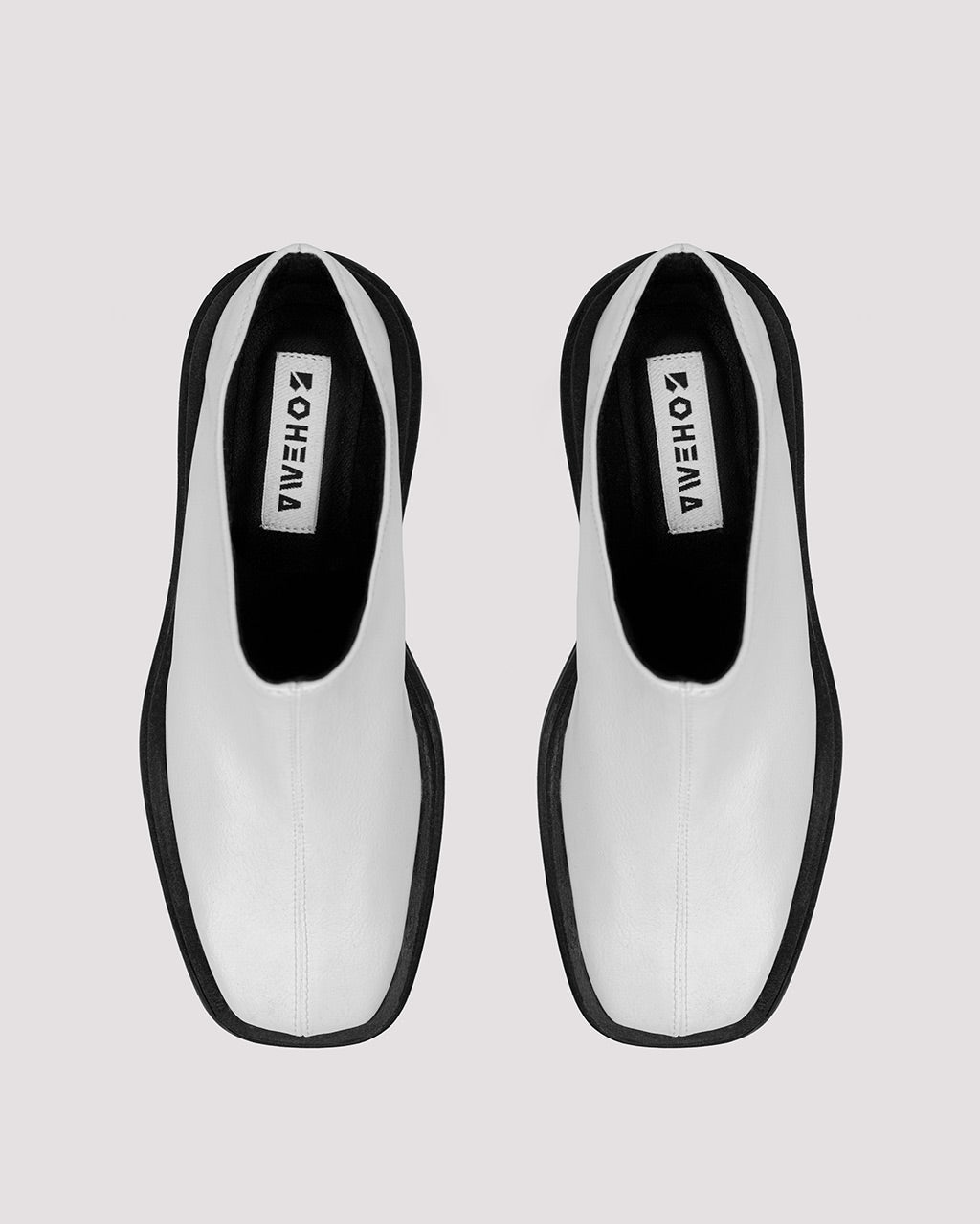 Squared Mule White made of Grape Leather - Vegan America