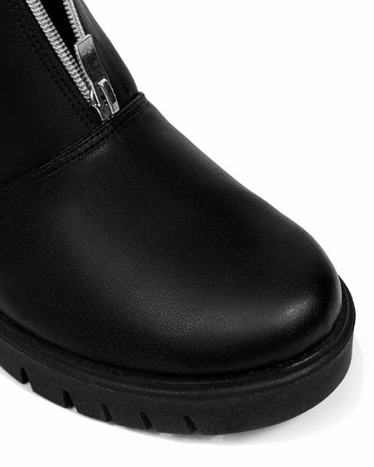Cyber Boots Black cactus leather ankle boots - Vegan America