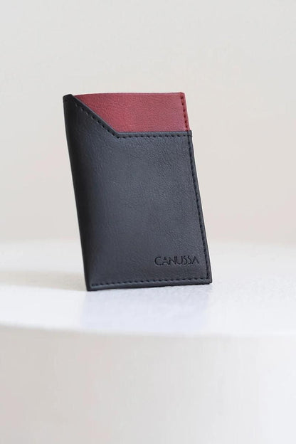 Slim card holder - Black/Red