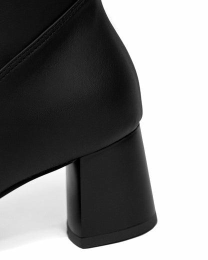 High Boots Black cactus leather boots - Vegan America