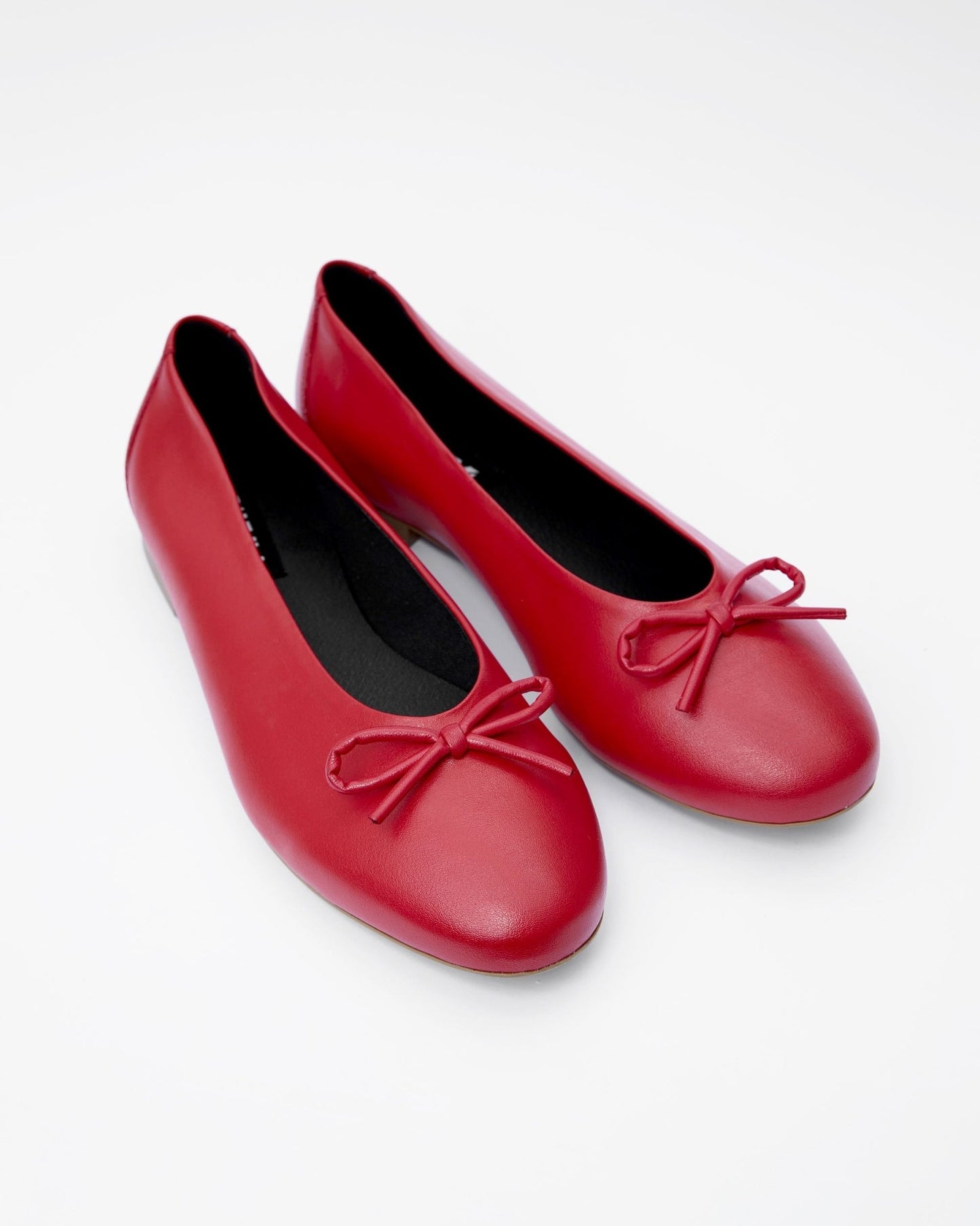 Mossy Pumps Red ballet flats with a bow - Vegan America