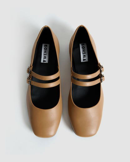 Carmel Mary Jane Pumps beige ballerinas - Vegan America
